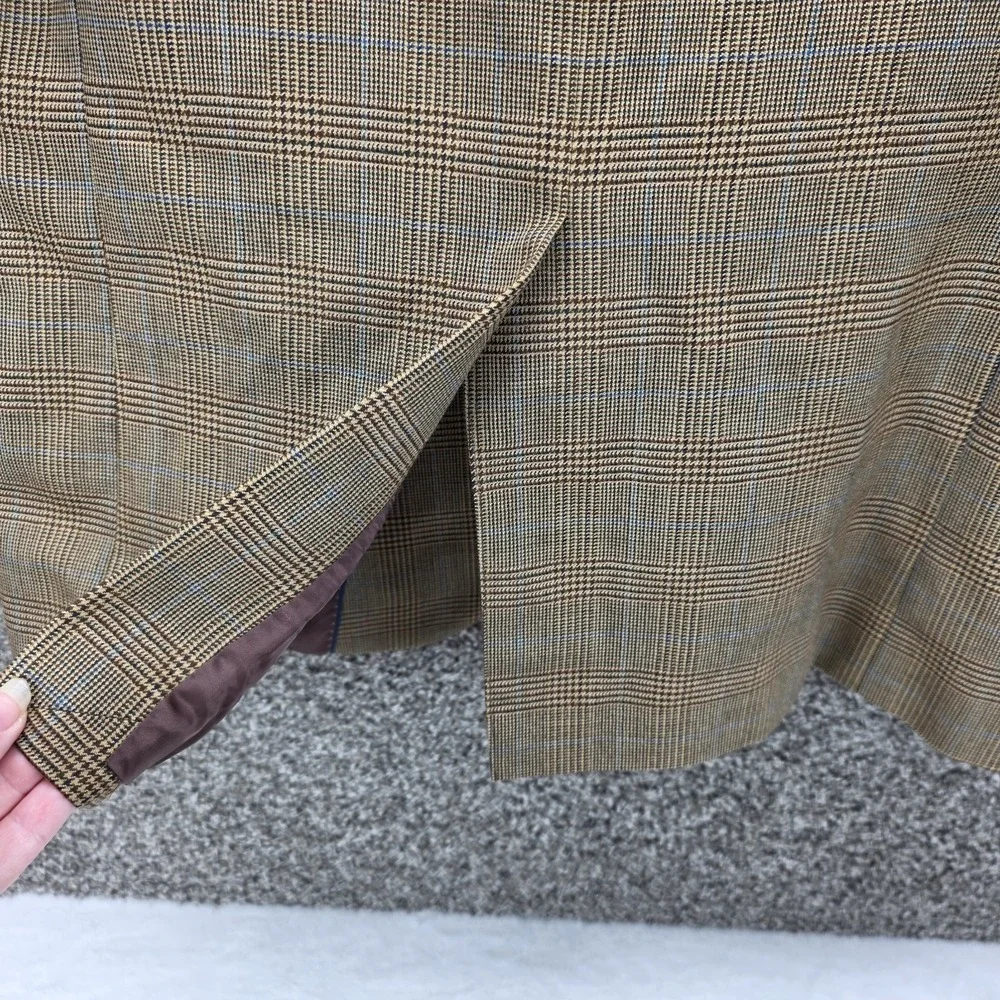 Brooks Brothers Madison 1818 Blazer Yorkshire Tweed Wool Men Sz 42L Glen Plaid
